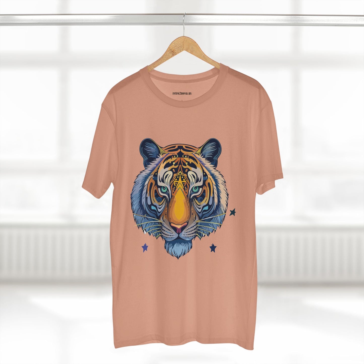Unisex Tiger Shirt Premium Cotton Staple Tee With Original Art Design From Retro2Nova Art Collection For Everyday Comfort