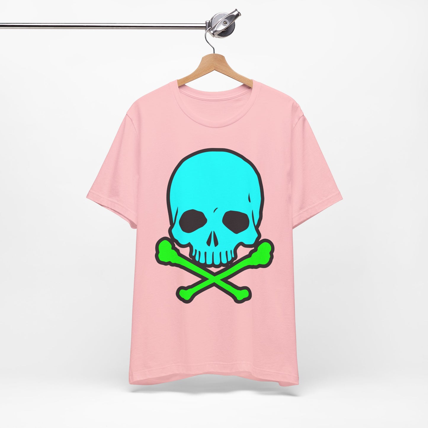 Blue Skull Graphic Design Tee, Skull Shirt, Vintage Tees, Art Design T-Shirt, Vintage Graphic Tee, Art Shirts with Skulls