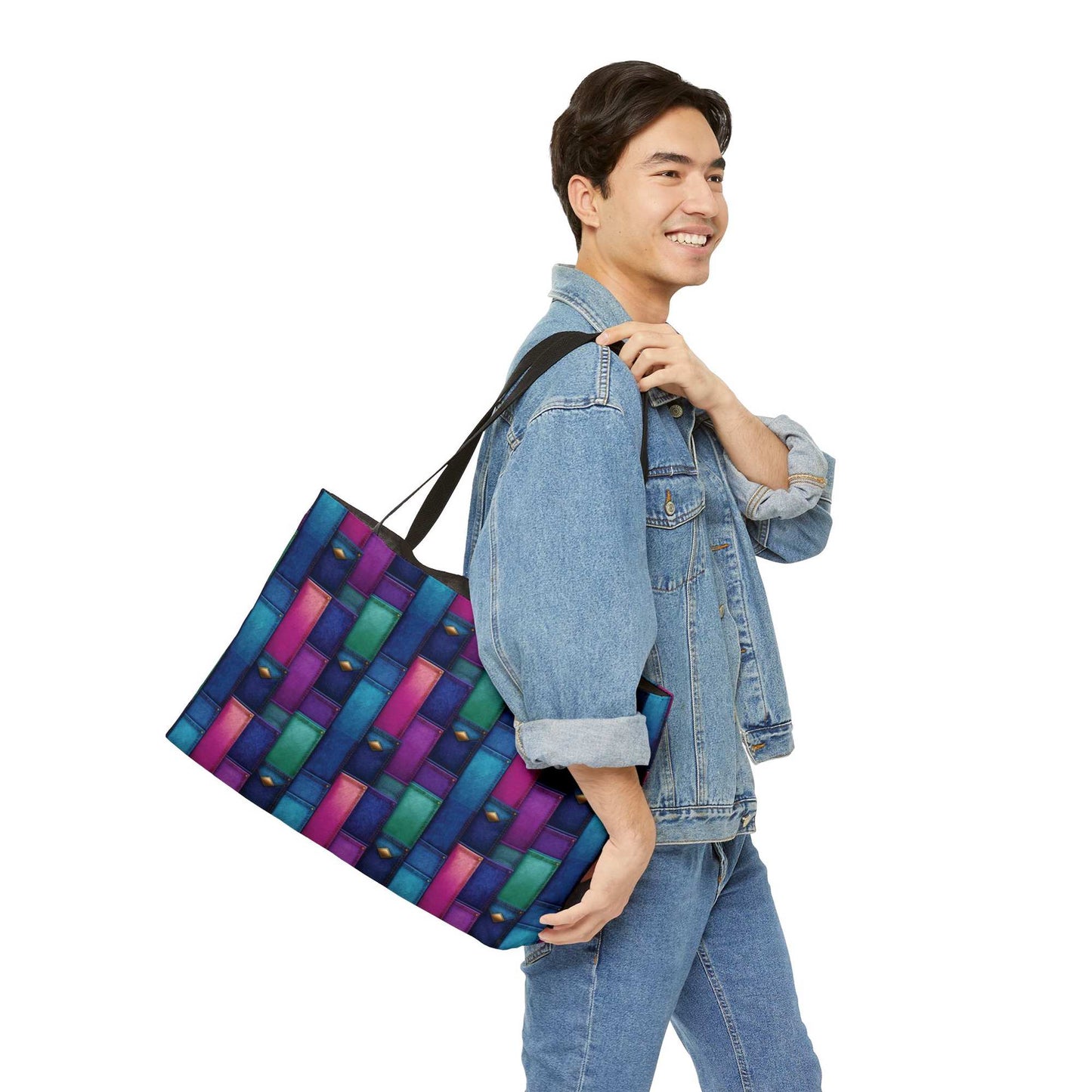 Denim Color Imitation Print Unisex  Yoga Bag  Spun Polyester 24x13 Canvas Gym Bag 32