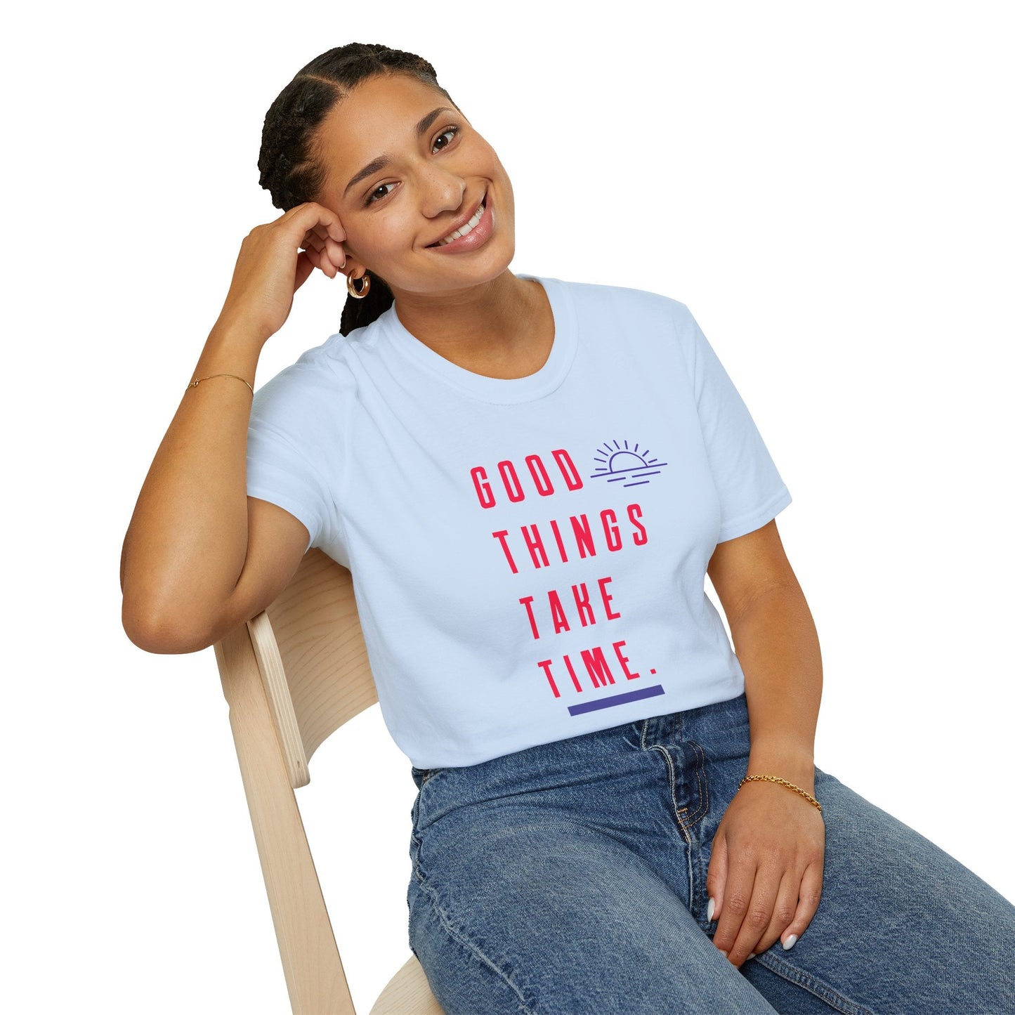 Positive Slogan T Shirt Unisex Gildan Softstyle 64000 Ring Spun Cotton Tee With Positive Words