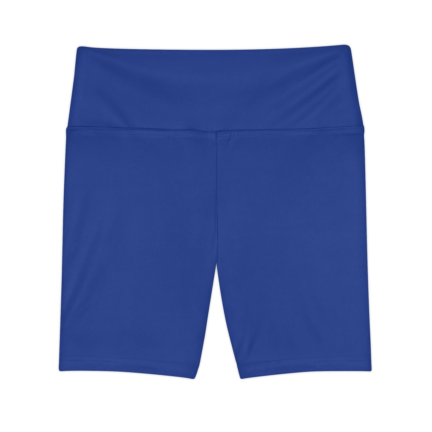 French Blue Grey Women's Workout Shorts — Solid High-Waist Biker Shorts for Exercise & Everyday Wear