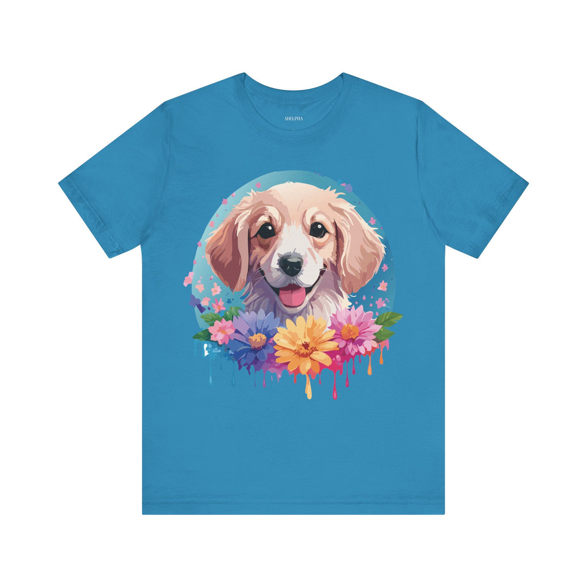 Dog Graphic Unisex Cotton Bella+Canvas Tee with Art Animal Design e113