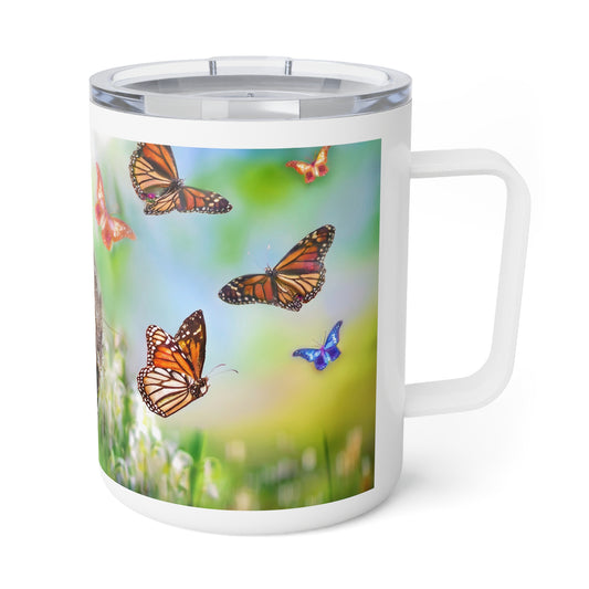9 Art Design Insulated Coffee Mug Clear Lid 10oz Insulated Coffee Mug 10oz