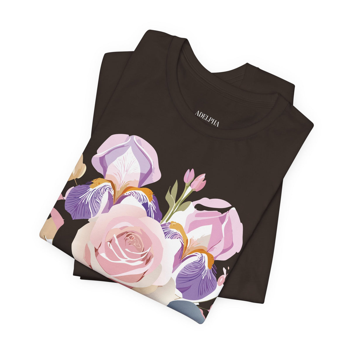 Floral Graphic Unisex Cotton Bella+Canvas Tee with Flowers Art Design n119