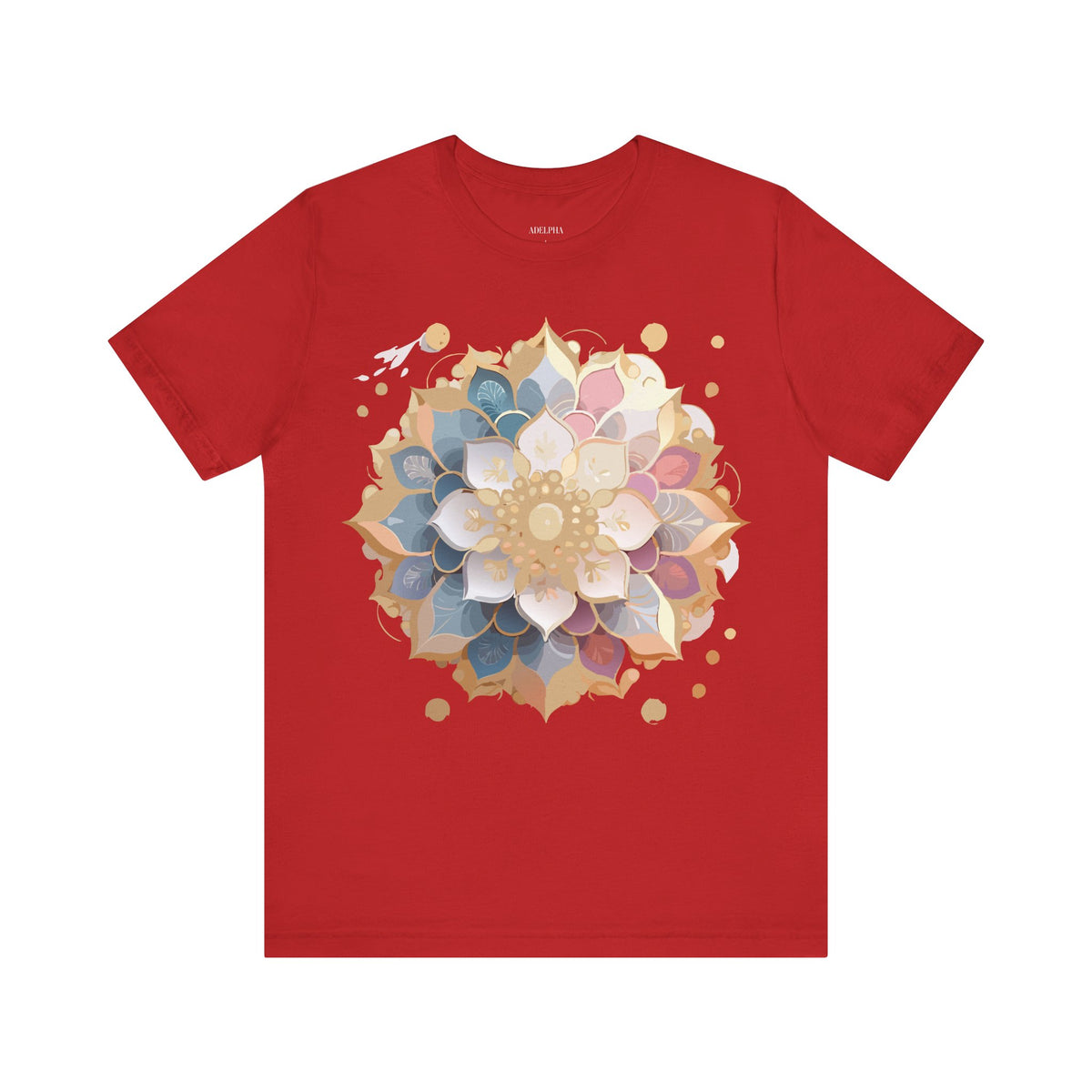 Mandala Graphic Unisex Cotton Bella+Canvas Tee with Floral Art Design d20