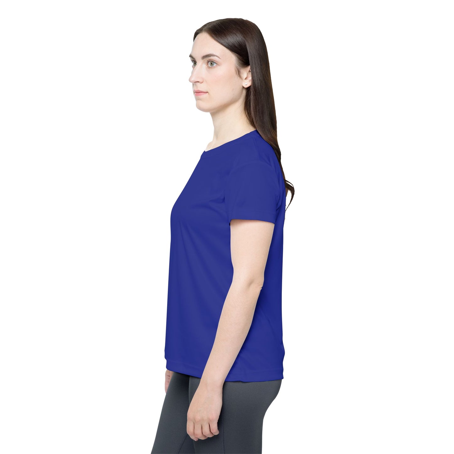 Vivid Royal Blue Solid Color Print Women's Sports Jersey Short Sleeves Poly Athletic Tee