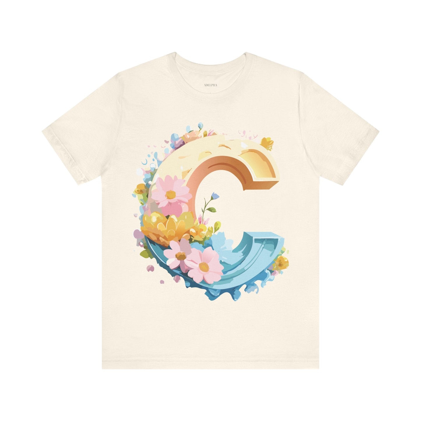 Letter C Shirt Unisex Graphic Tee By Adelpha With Vintage Inspired Artwork Design Premium Edition