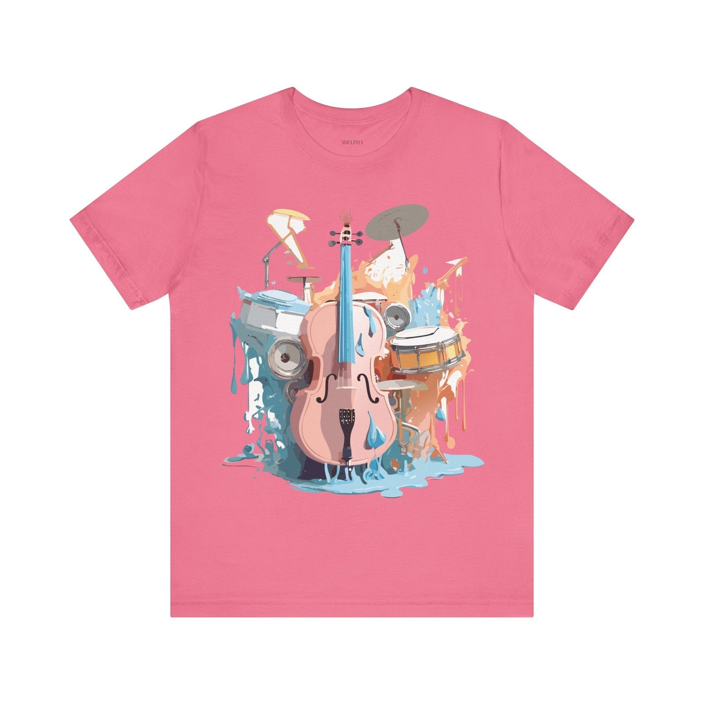 Music Graphic Unisex 100 Cotton Vintage Art with Musical Elements Tee 74