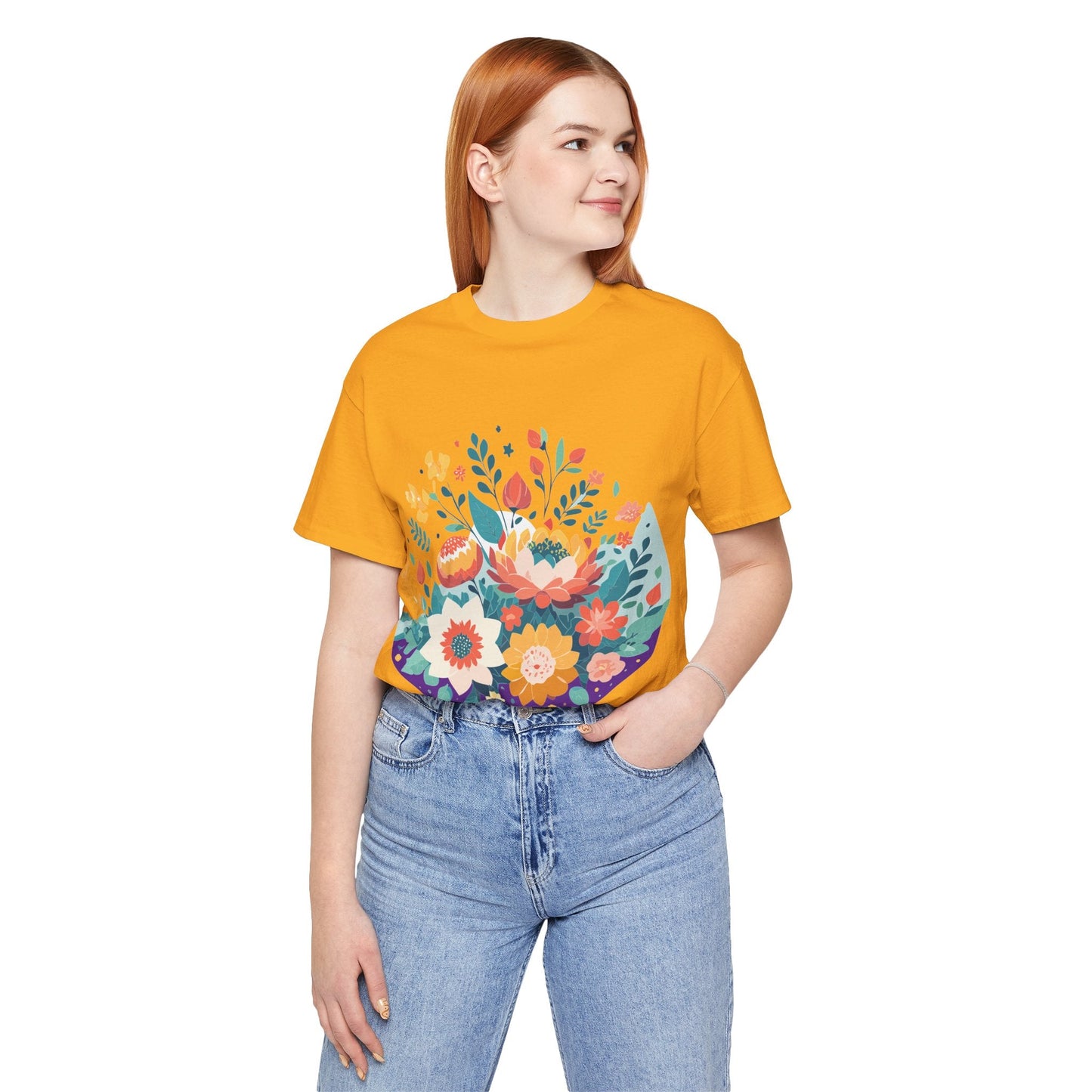 Flowers Shirt Floral Shirt Unisex Jersey Short Sleeve Tee Breathable Fabric Free Shipping