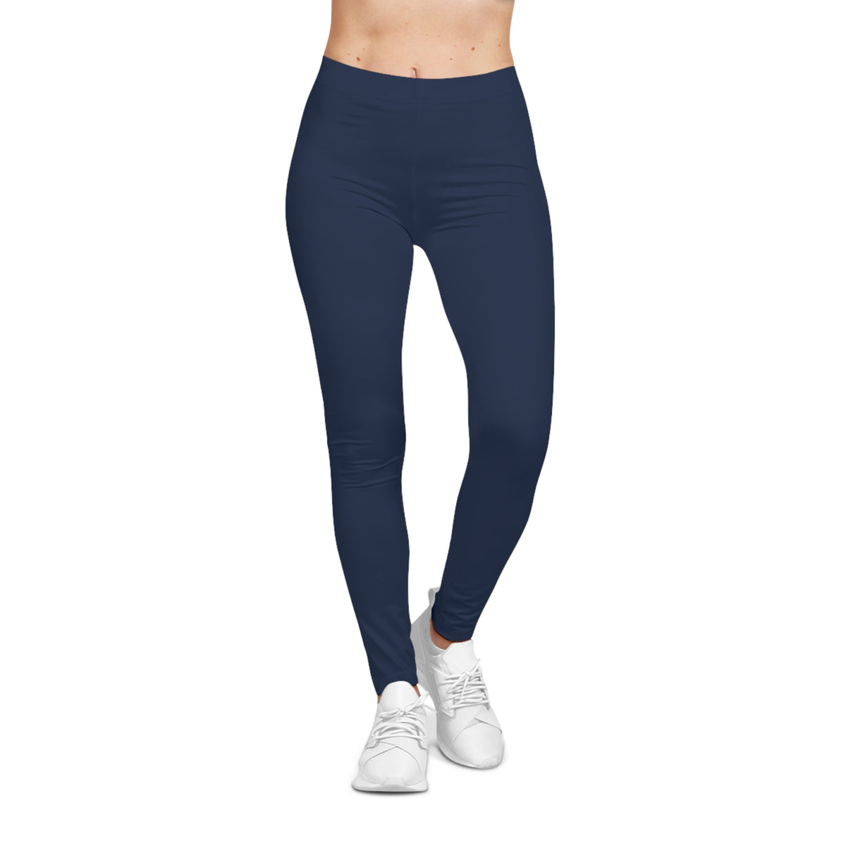 Prussian Blue Color Women's Poly-Span Casual Leggings XS-2XL