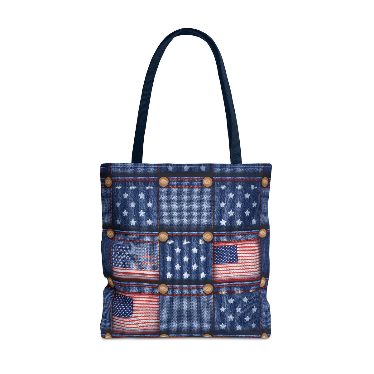 4th of July Graphic Denim Fabric Imitation Print Unisex Canvas Bag Poly Spun 3 Sizes Tote Bag 200-18