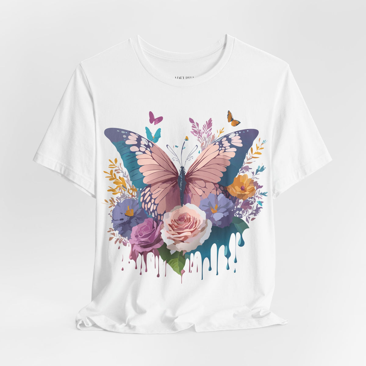 Butterfly Graphic Unisex Cotton Bella+Canvas Tee with Art Design n02