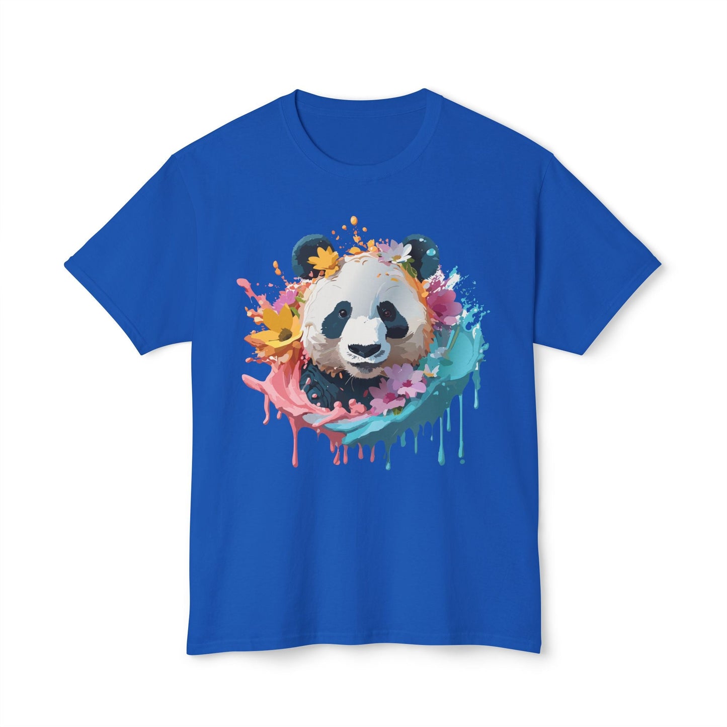 Unisex Panda T Shirt With Art Print Vintage Panda Floral Tees Panda Art Design Shirt USA Made