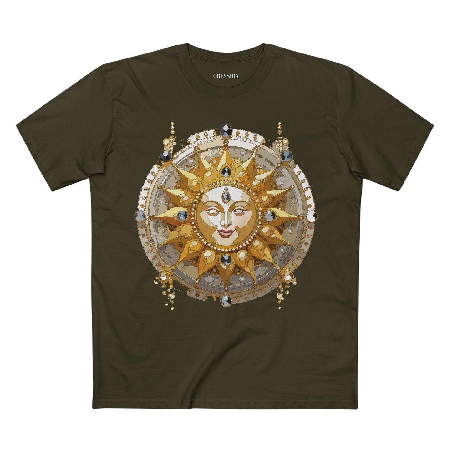 Gold Sun Graphic Unisex 100 Cotton T-Shirt with Golden Art Design 9