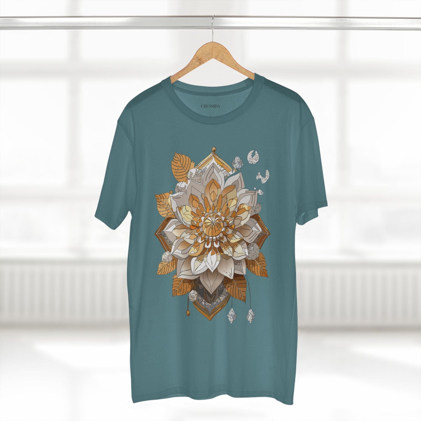 Floral Graphic T-Shirt Unisex 100 Cotton Art Design with Antique Flowers Tee 8