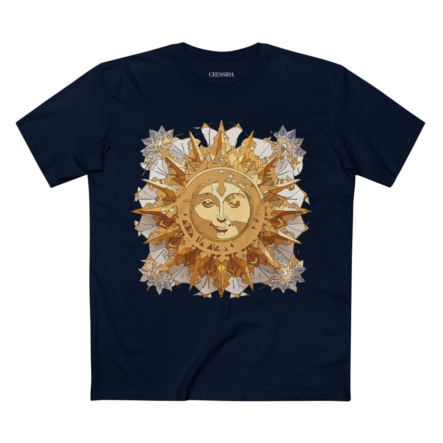 Gold Sun Graphic Unisex 100 Cotton T-Shirt with Golden Art Design 17