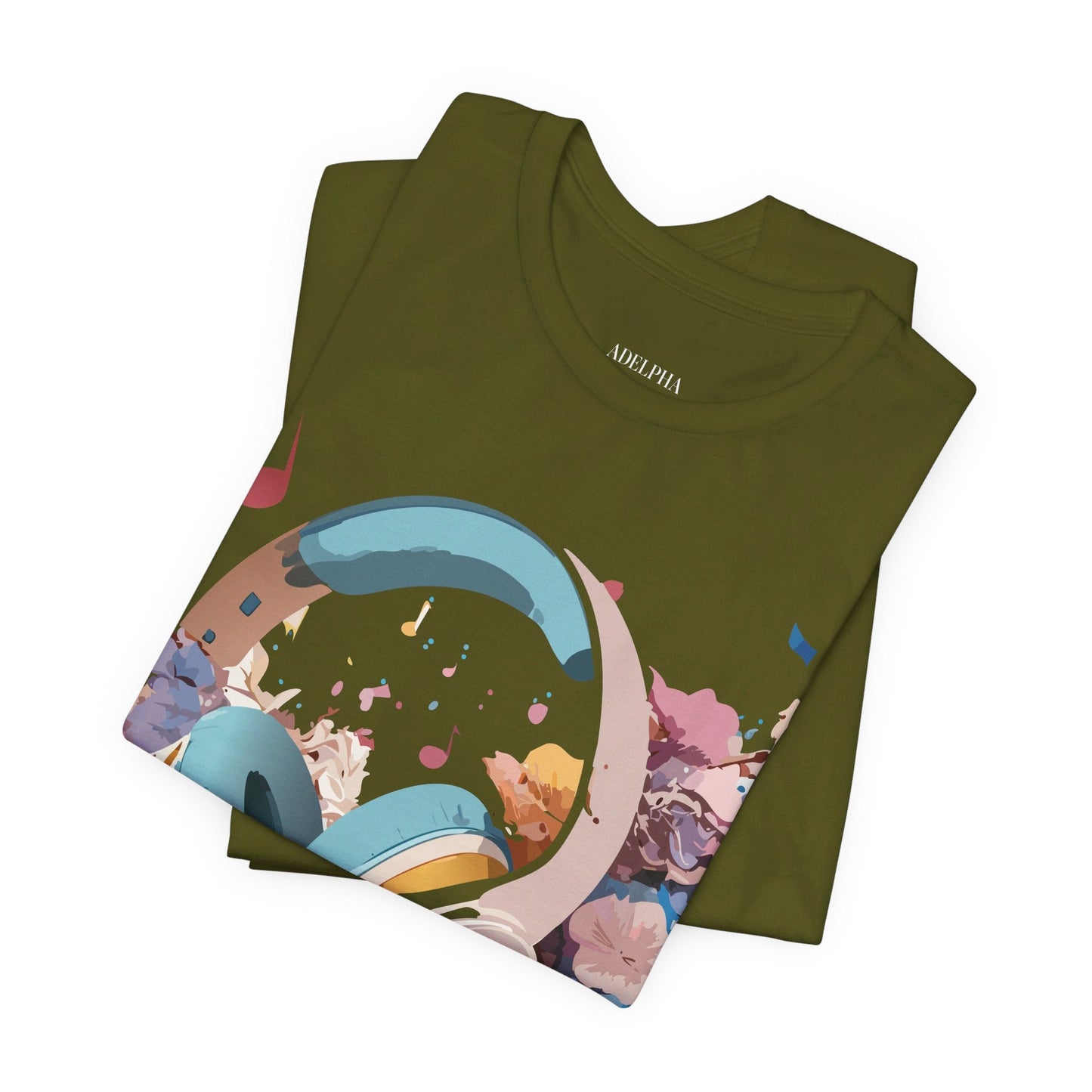 Music Graphic Unisex 100 Cotton Vintage Art with Musical Elements Tee 1