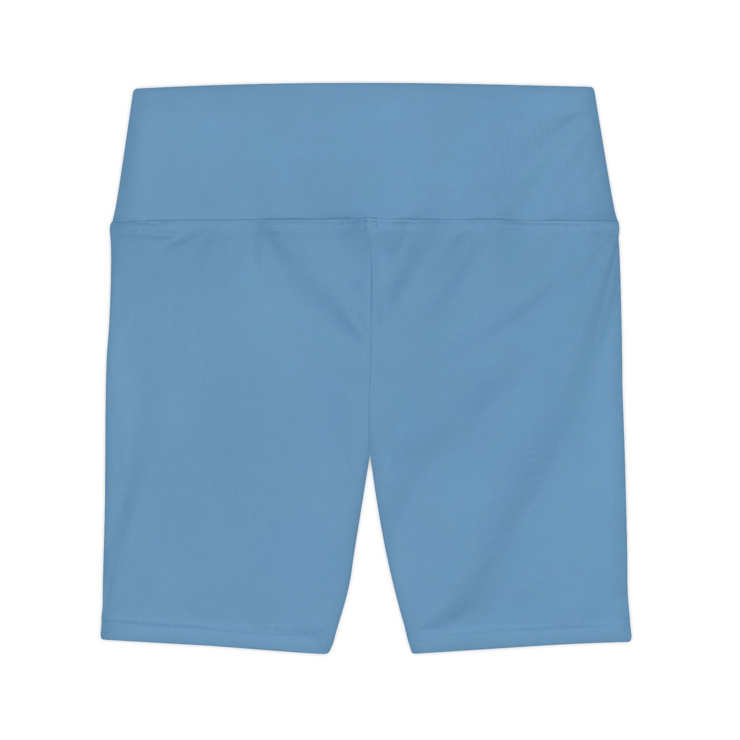 Steel Ice Blue Women's Workout Shorts — Solid High-Waist Biker Shorts for Exercise & Everyday Wear