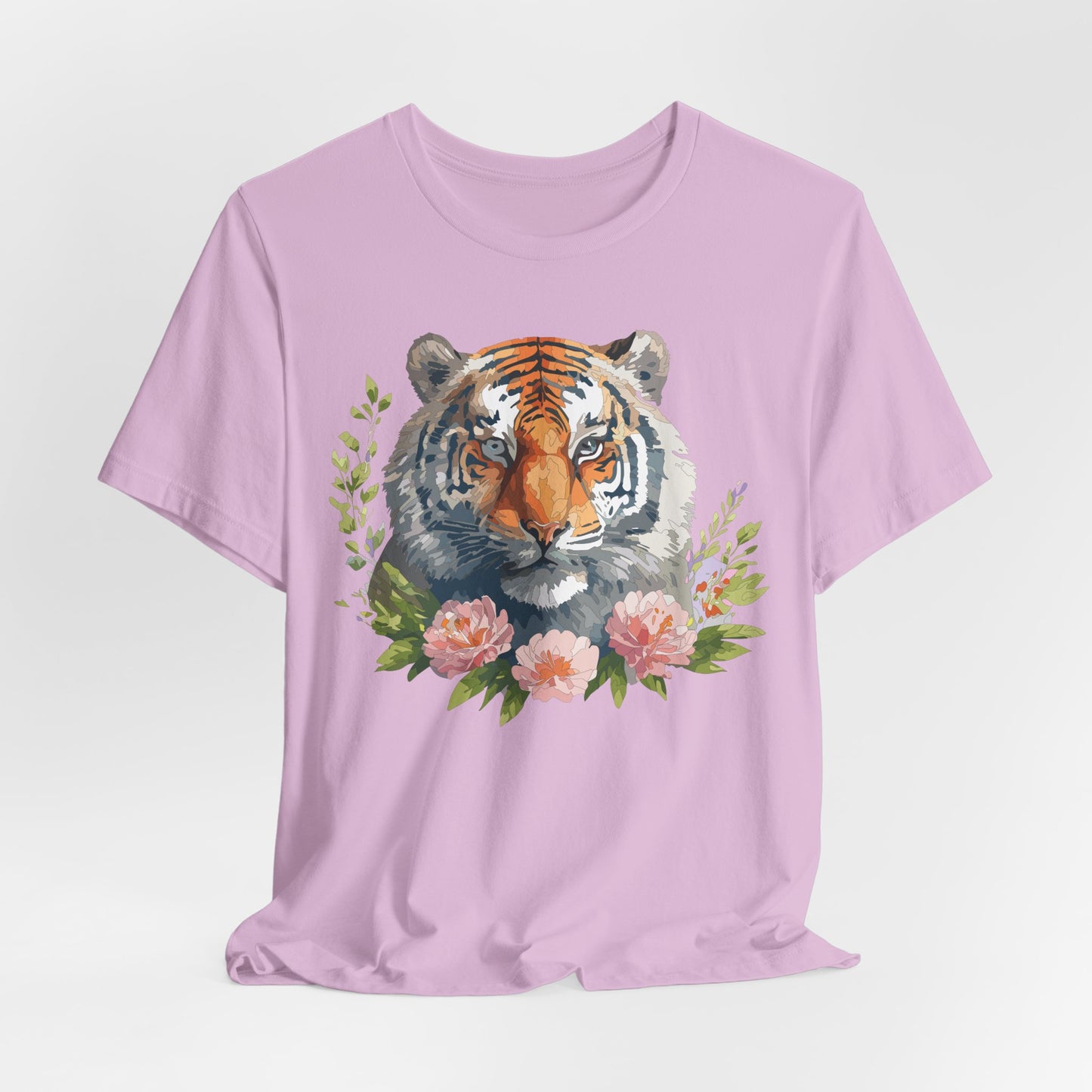Floral Tiger Shirt, Animal Shirt, Tiger Tee, Unisex Tee, Floral T-shirt, T-Shirt with Animal