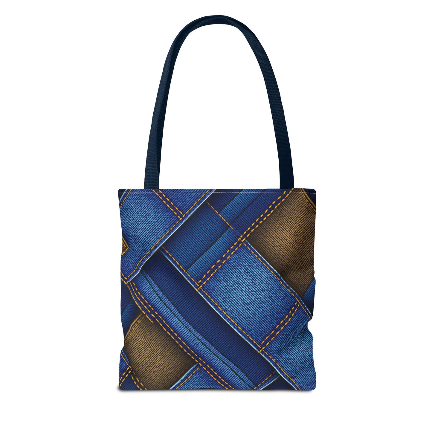 Denim Fabric Imitation Print Unisex Canvas Bag Poly Spun 3 Sizes Tote Bag 147