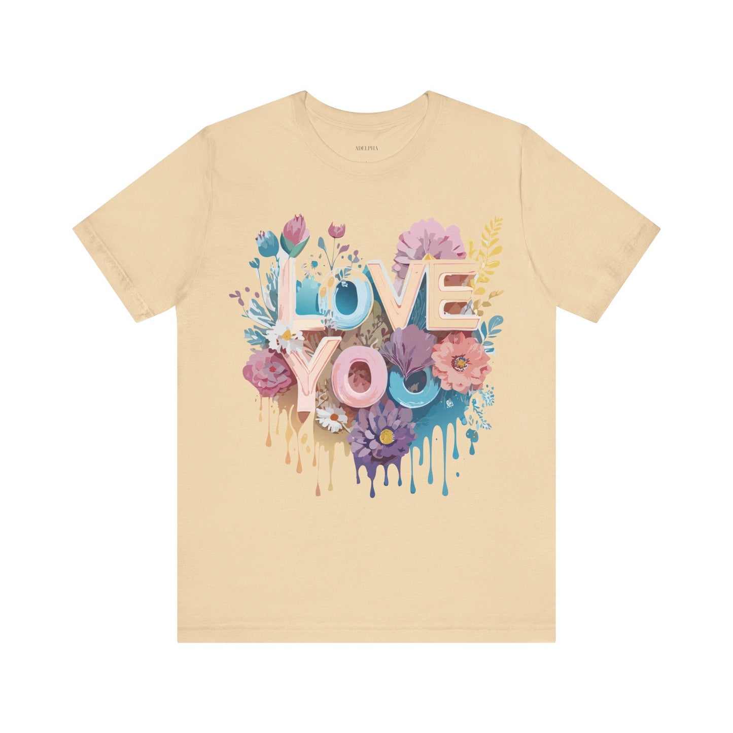 Valentine Day Graphic Unisex 100 Cotton Vintage Artwork with Love and Flower Design Tee 37
