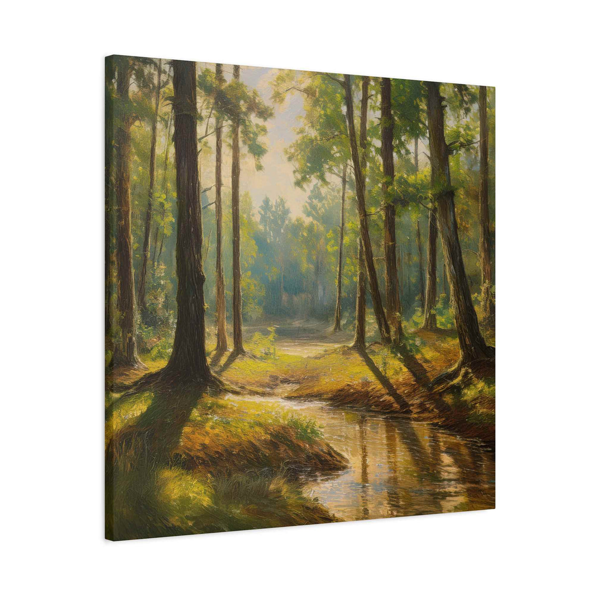Forest Print Canvas, Trees Oil Paint Print 20x20, 24x24, 30x30, 32x32, 36x36 Art Design Print Pine-Wood Inner Frame MC-72