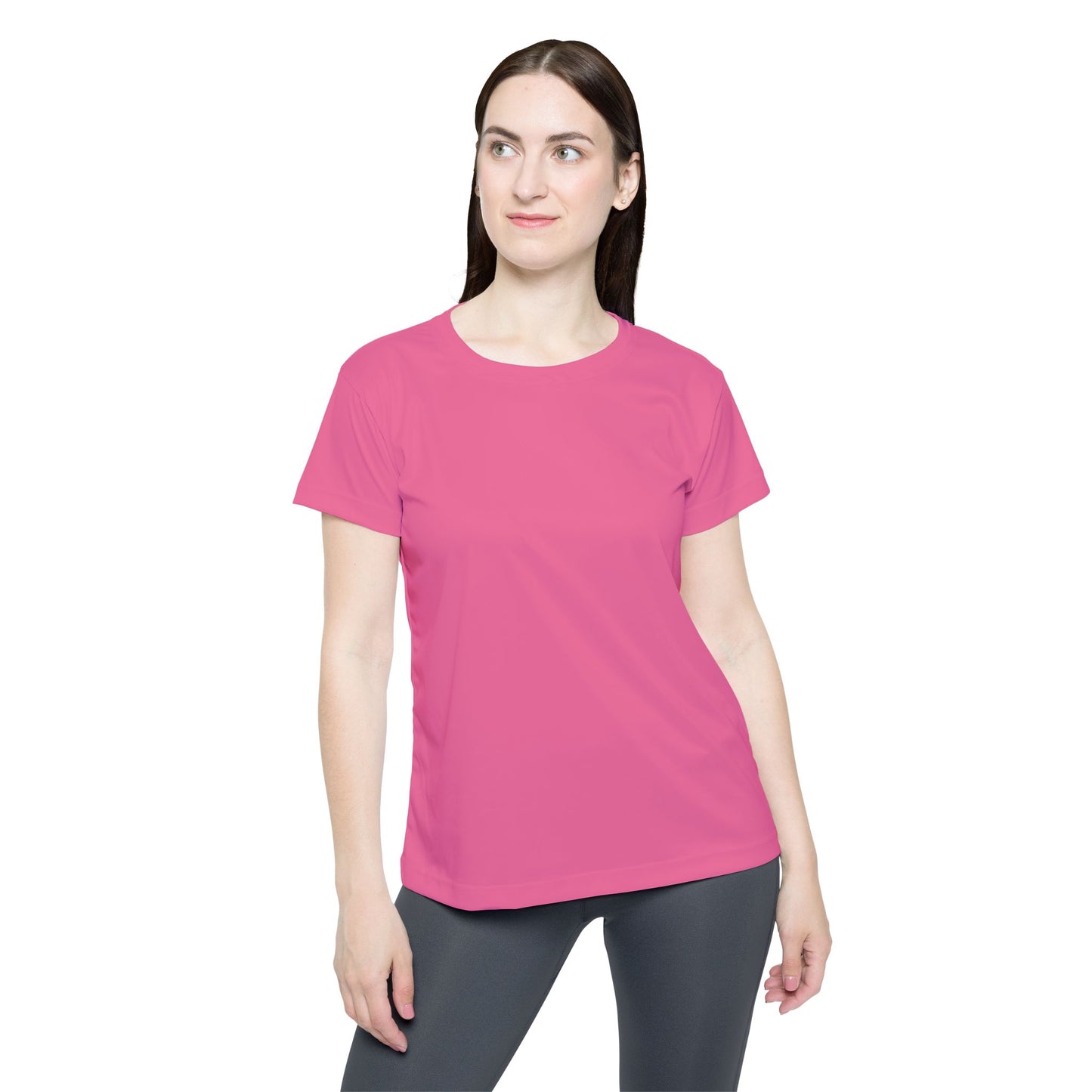 Rose Kiss Today Pink Women's Sports Jersey Short Sleeves 100% Poly Solid Pink Color Print Athletic Tee