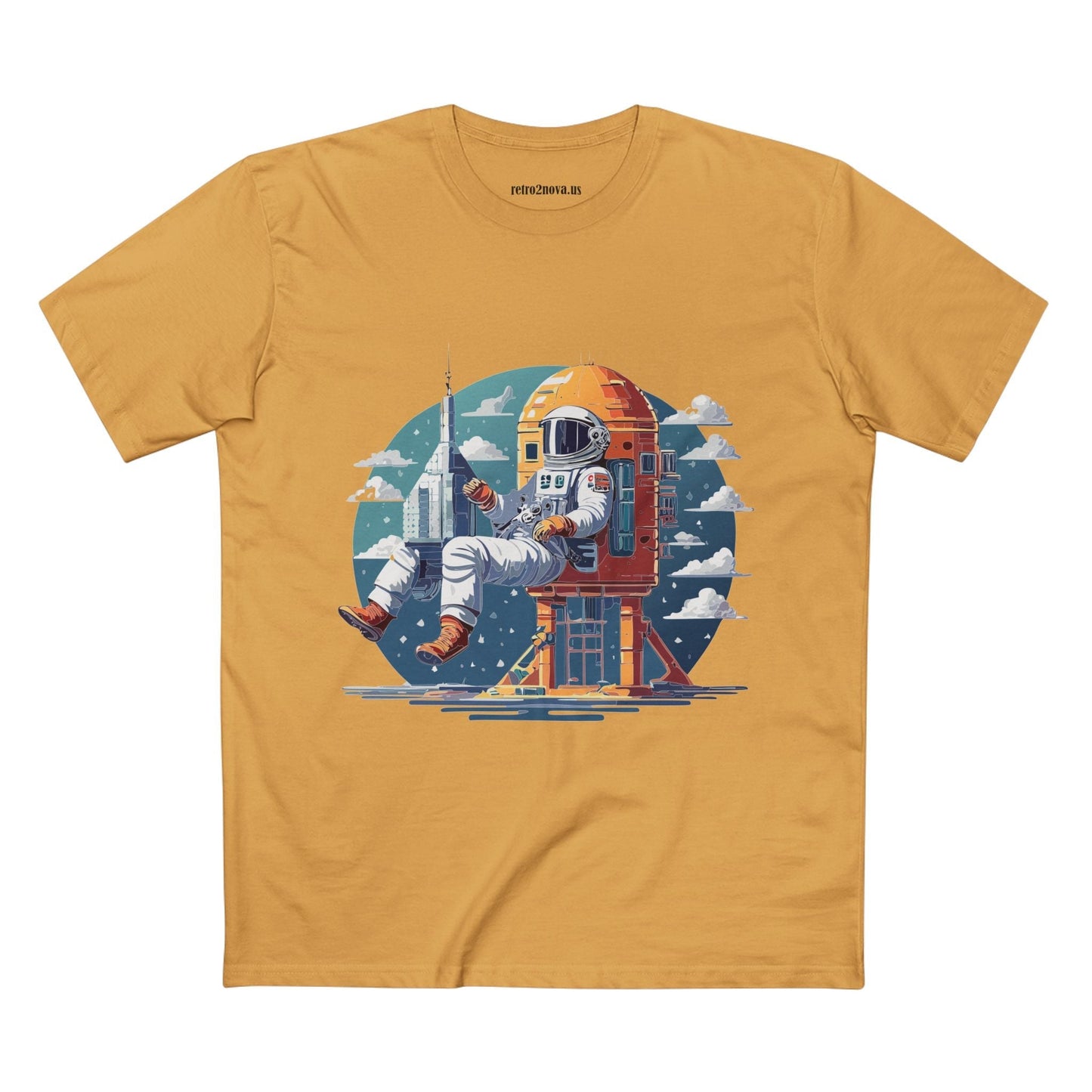 Cosmos Astronaut Shirt Unisex Premium Cotton Tee CS43 Original Art Design Retro2Nova Art Collection