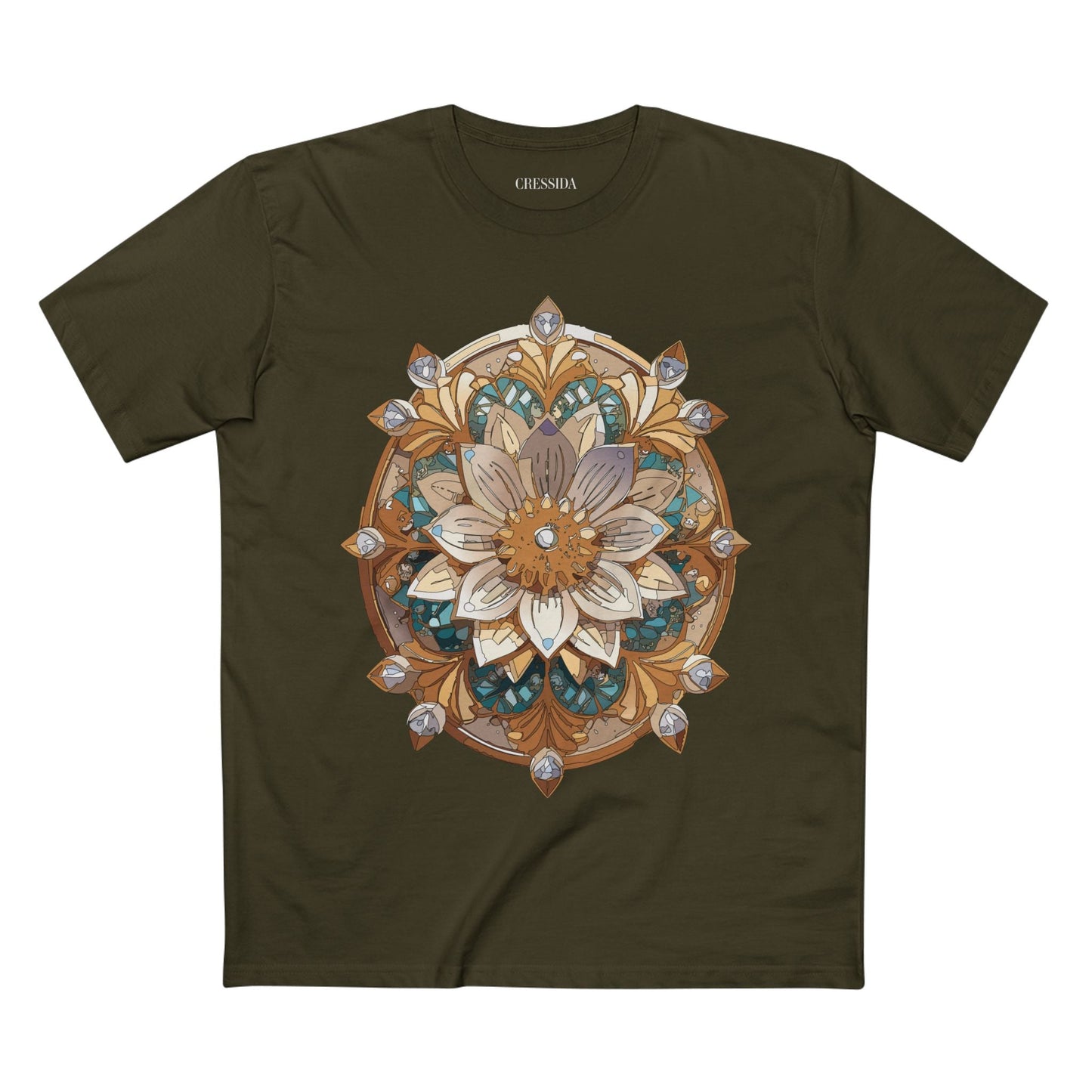 Floral Graphic T-Shirt Unisex 100 Cotton Art Design with Antique Flowers Tee 16
