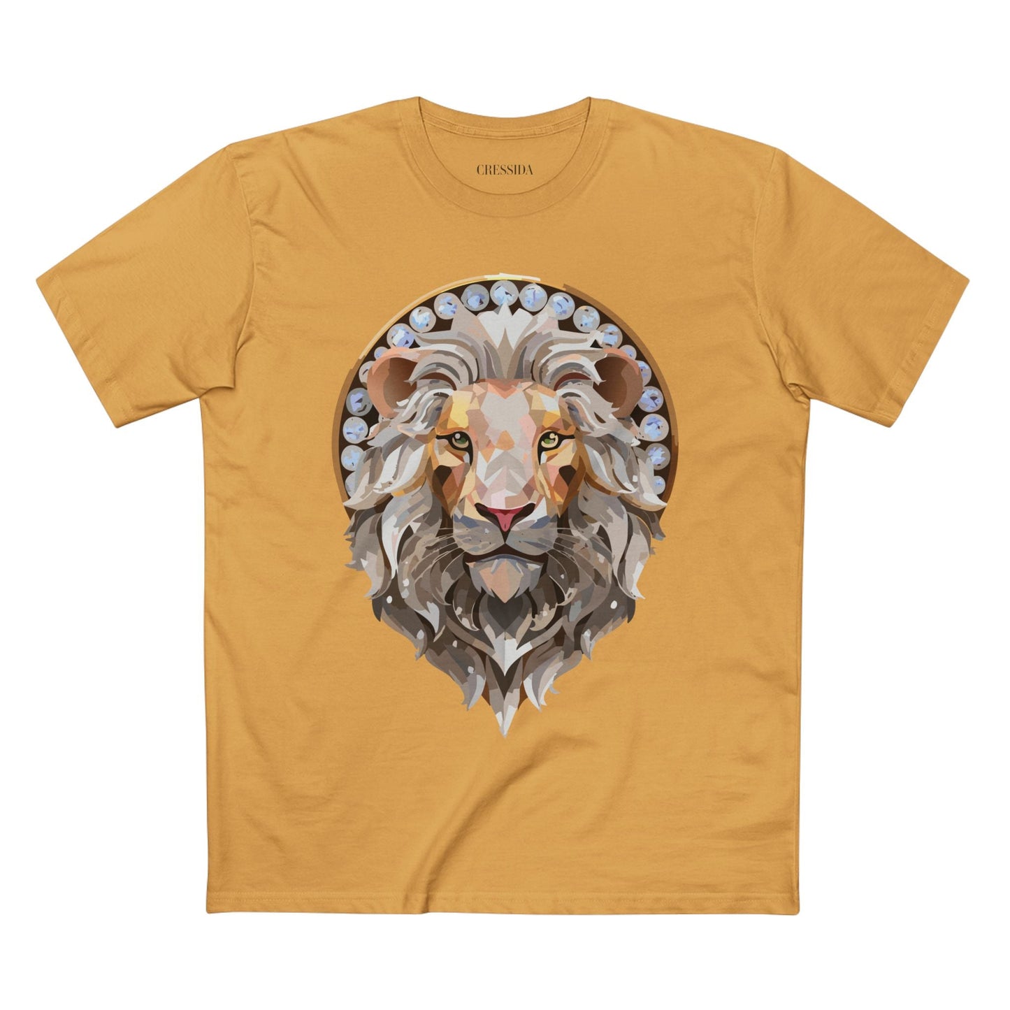Lion Graphic Unisex 100 Cotton Tee With Unique Animal Golden Medallion Art Design 8