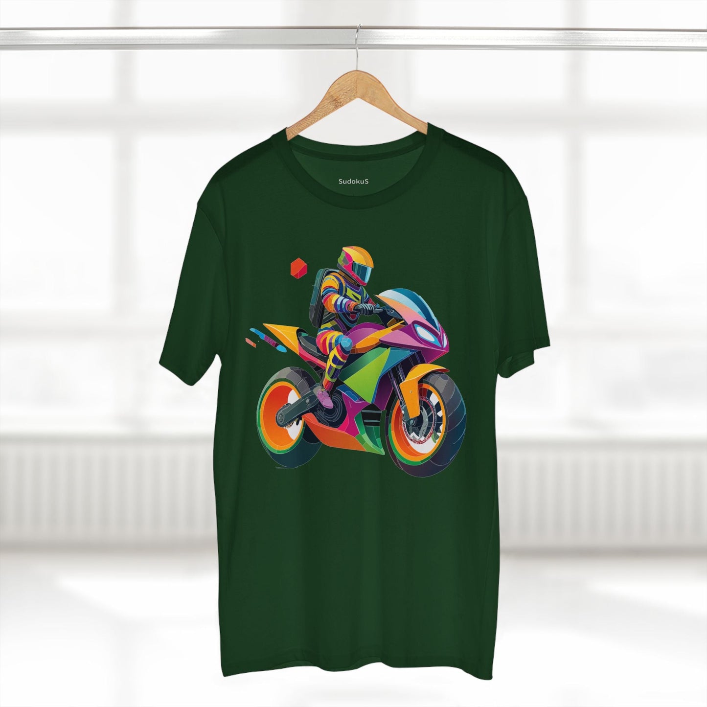 Moto Bike Graphic Unisex 100 Cotton Staple Tee 4