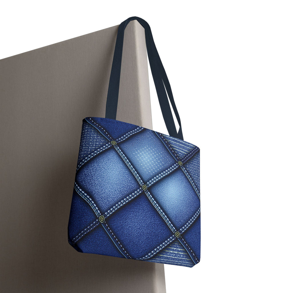 Denim Fabric Imitation Print Unisex Canvas Bag Poly Spun 3 Sizes Tote Bag 115