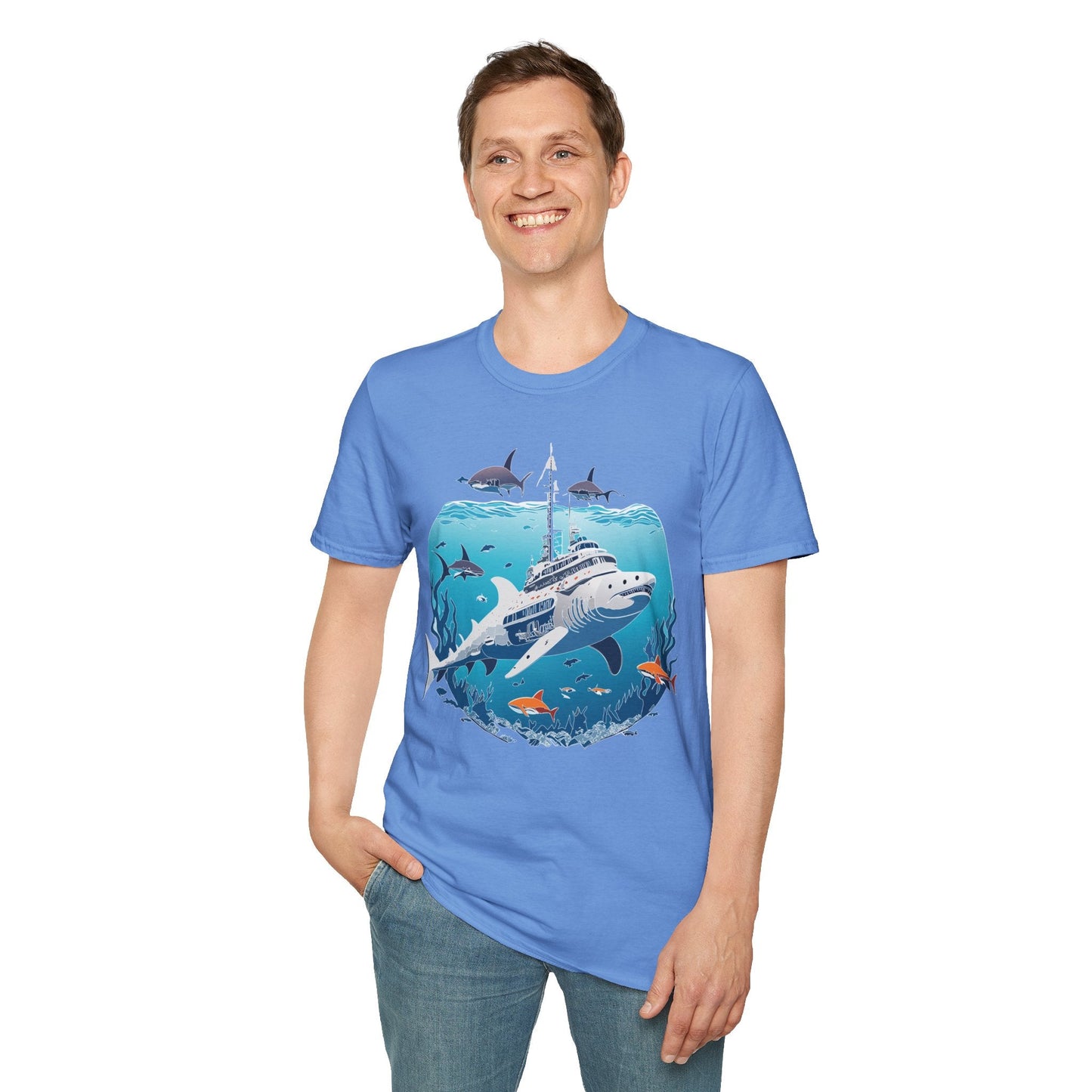 Ocean Tee Shirt Unisex Softstyle 64000 Ring Spun Cotton Art Design Tee For Everyday Comfort