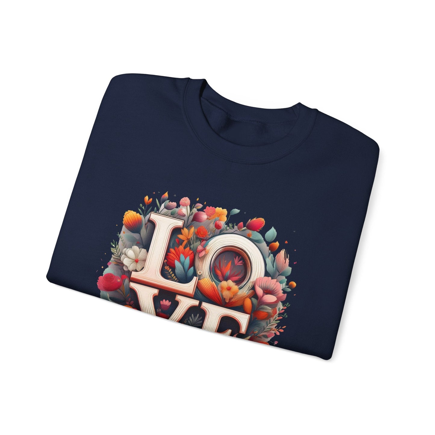 Floral Love Valentines Day Sweatshirt Unisex Crewneck Love Flower Gift Idea Cozy Everyday Wear