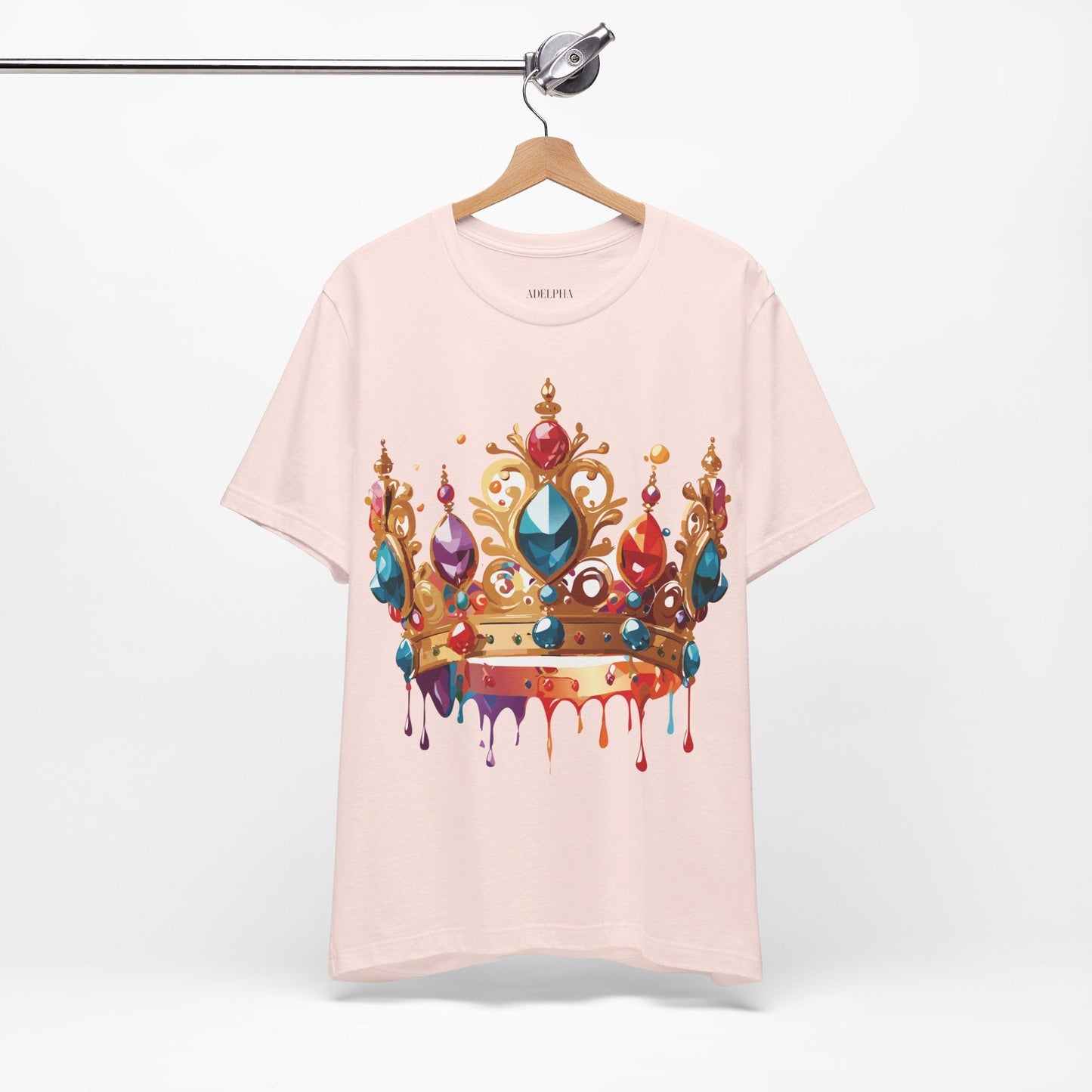 Adelpha Vintage Inspired Graphic Tee Crown Shirt Unisex Short Sleeve Art Design Edition