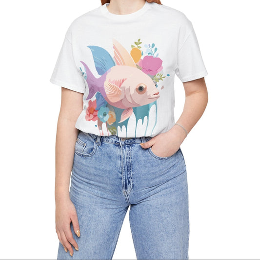 Fish Graphic Unisex 100 Cotton Vintage Artwork Tee 1