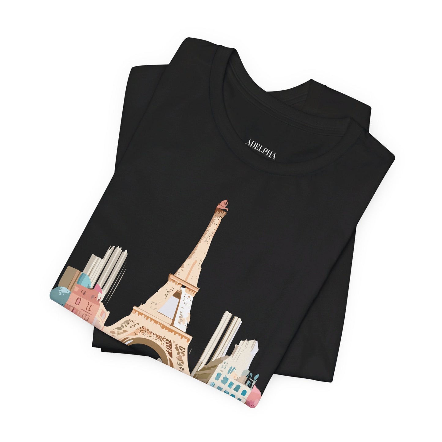 Paris Tourist Shirt Graphic Tee Unisex Jersey Short Sleeve Art Design By Adelpha Vintage Inspired