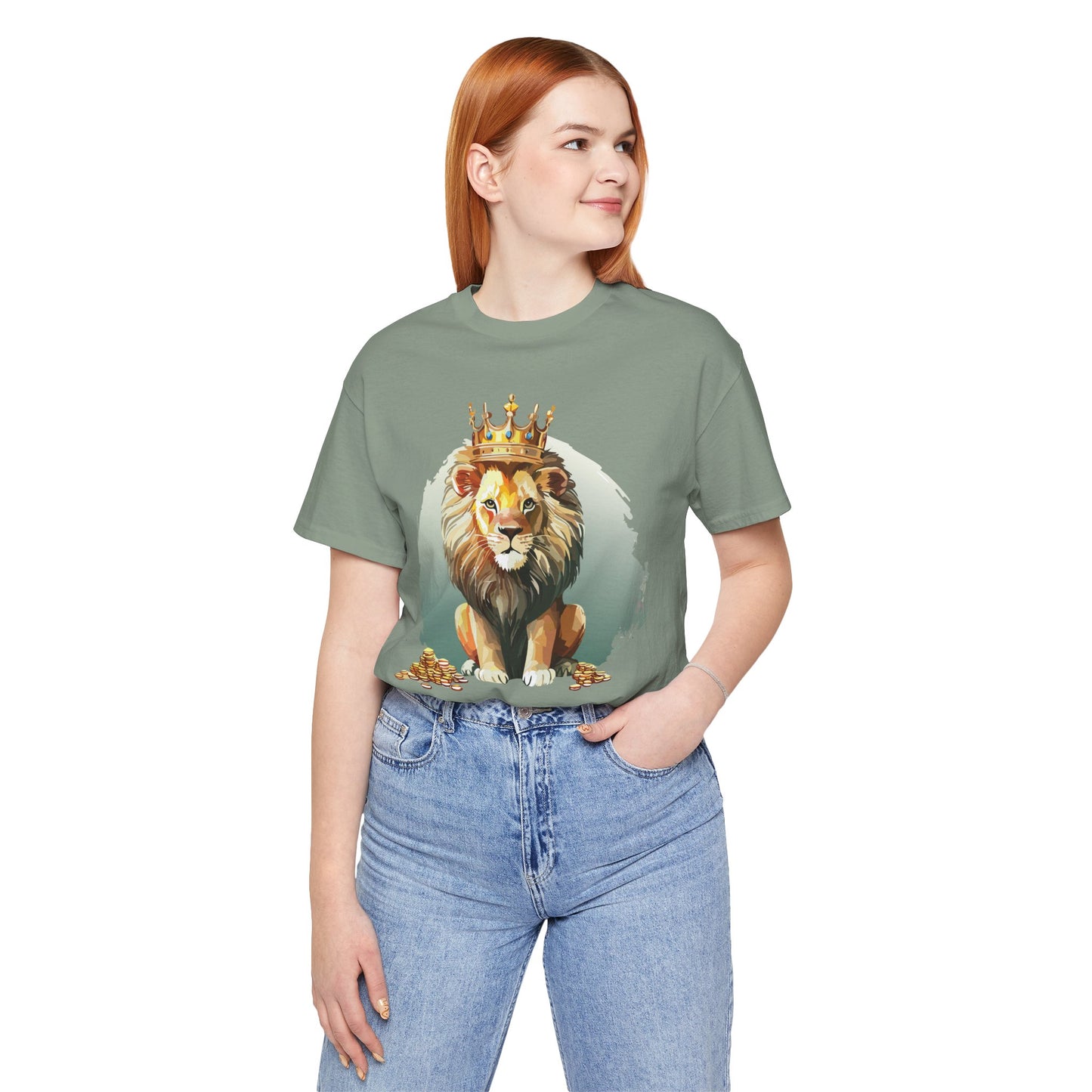 Regal Lion Short Sleeve Tee, Animal Shirt, Lion Tee, Unisex Top, Birthday Gift, Shirt with Animal design