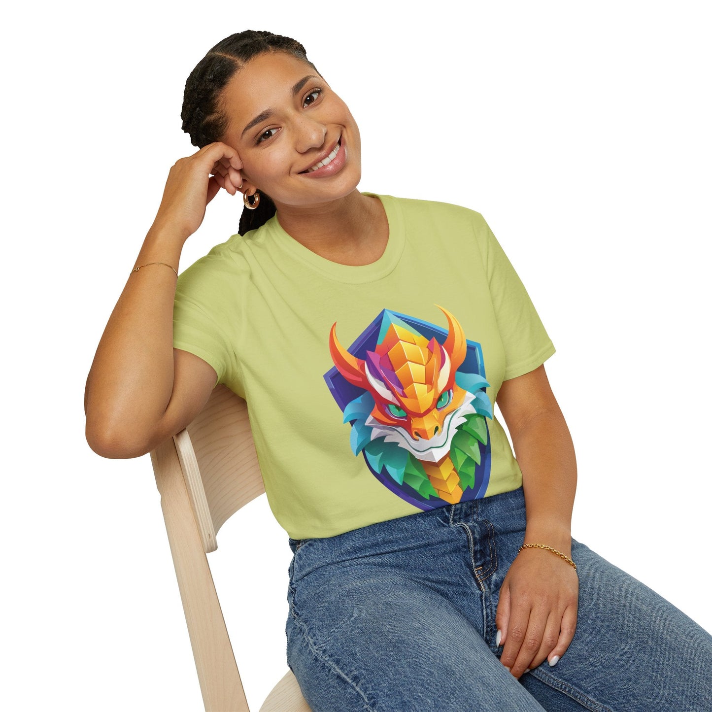 Dragon Graphic Unisex Cotton Softstyle Art Design Tee With Animals 6