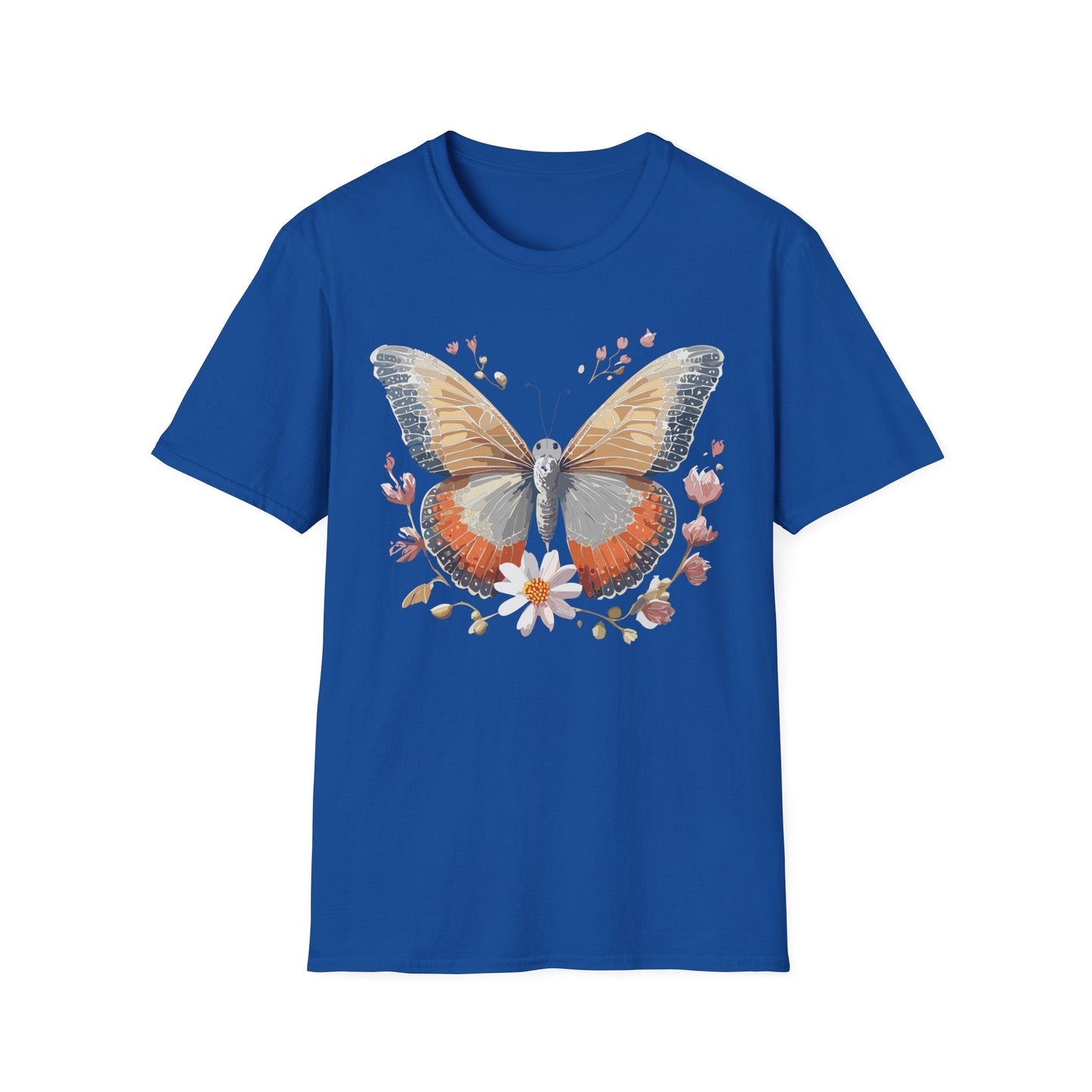 Unisex Butterfly T Shirt Softstyle Gildan 64000 Comfortable Durable Tee For Everyday Wear