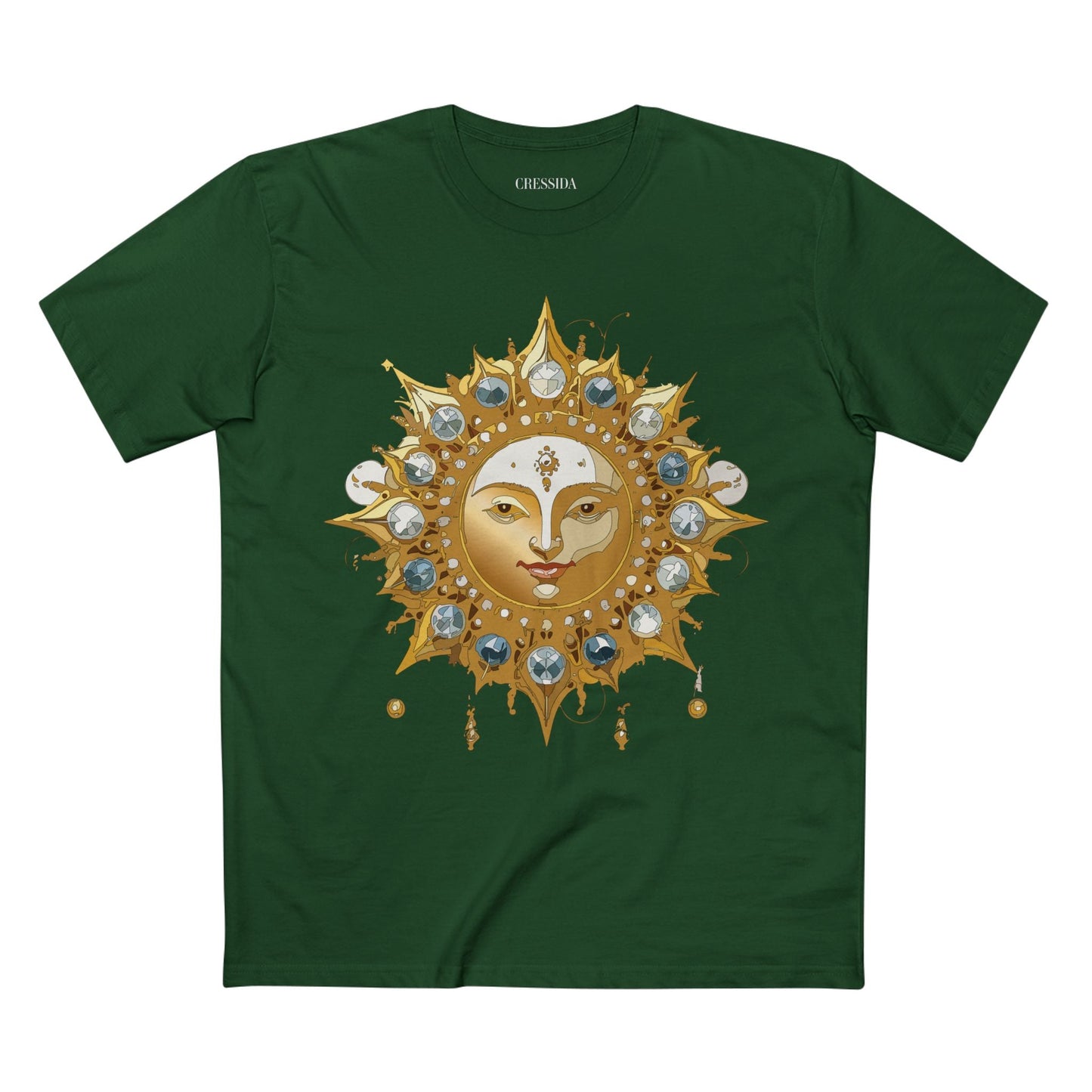 Gold Sun Graphic Unisex 100 Cotton T-Shirt with Golden Art Design 1
