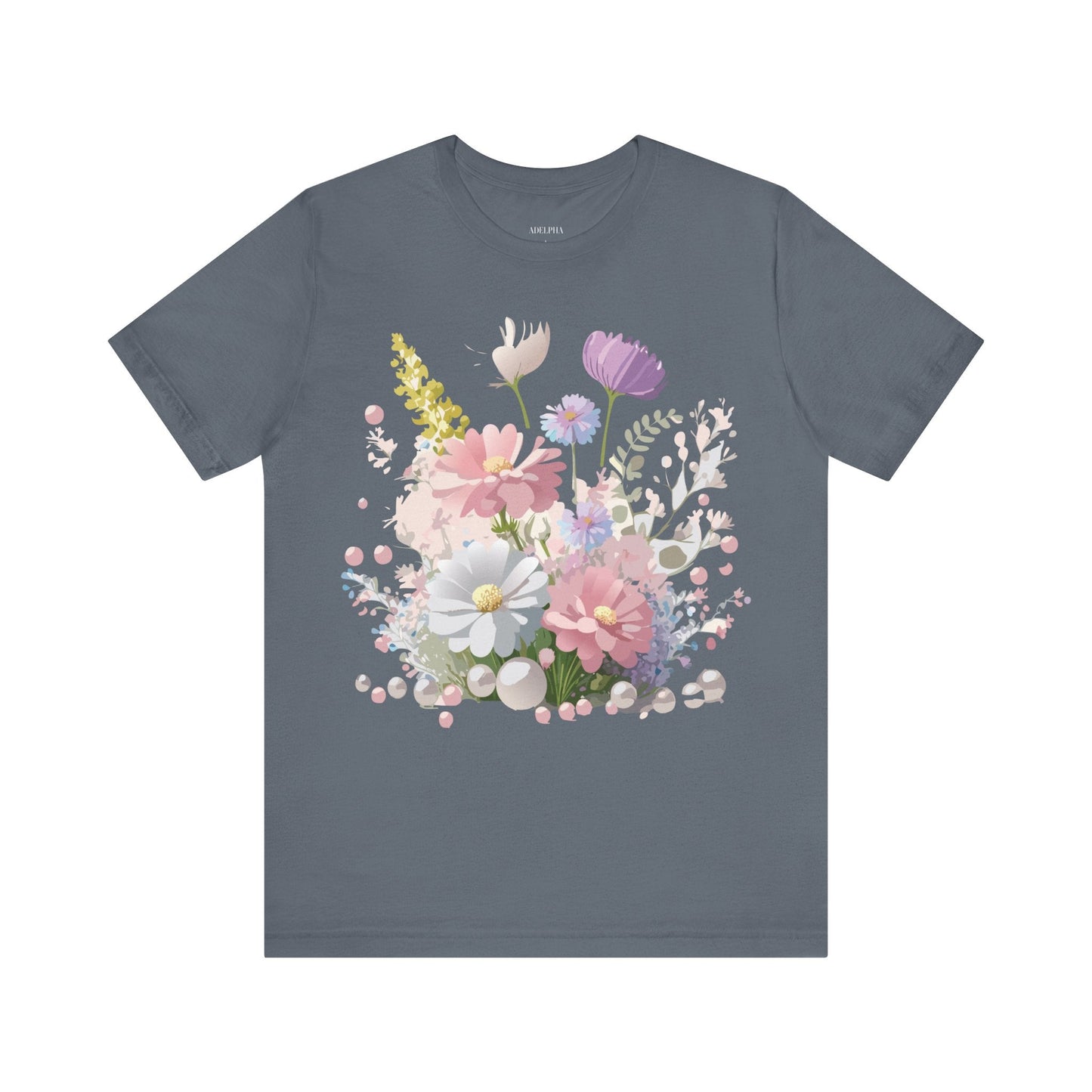 Adelpha Floral Graphic T Shirt Unisex Jersey Short Sleeve Art Design Vintage Inspired Premium