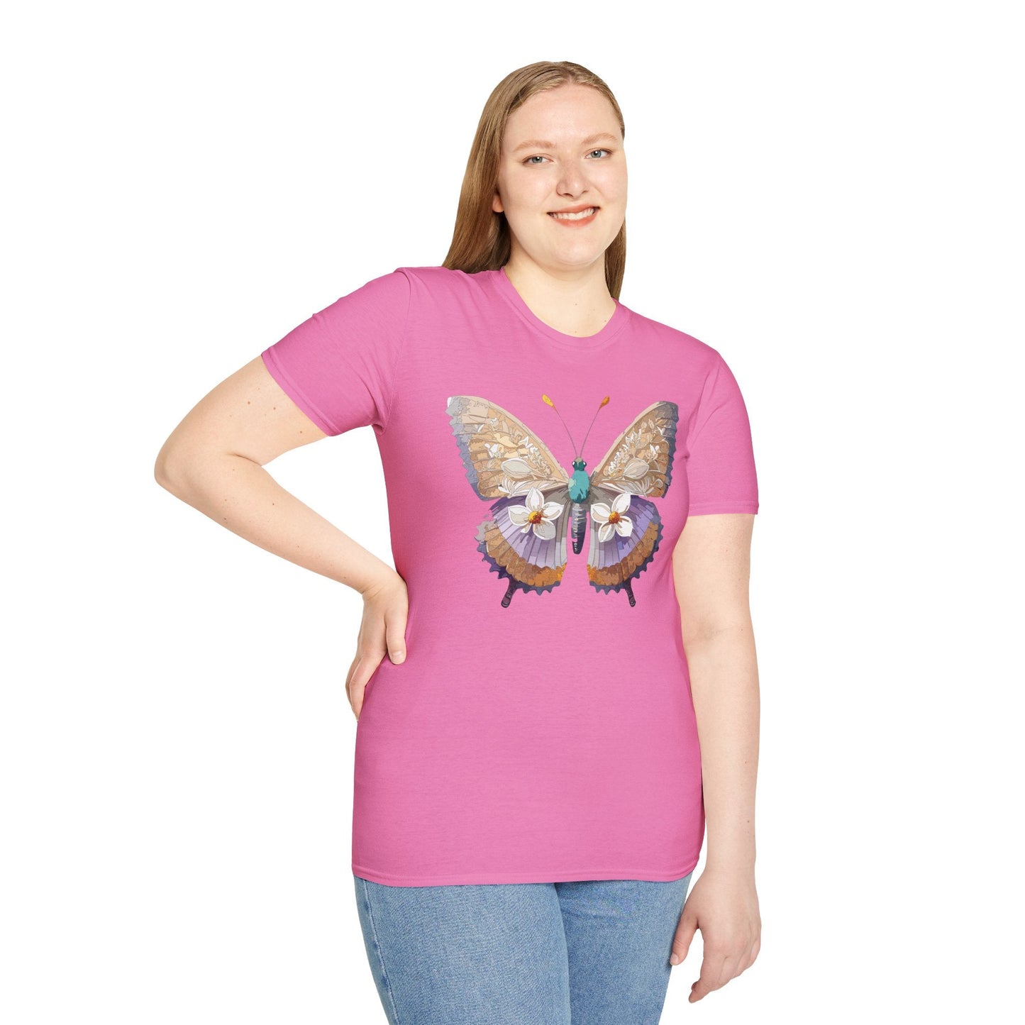 Butterfly Shirt Unisex T Shirt With Monarch Design Softstyle Gildan 64000 100 Percent Cotton Tee