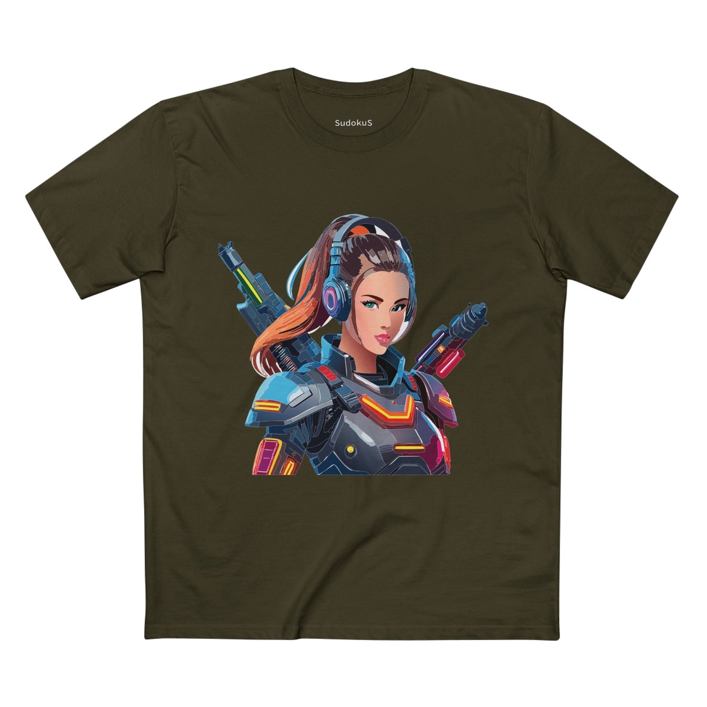 Army-woman Graphic Unisex 100 Cotton Staple Tee 13