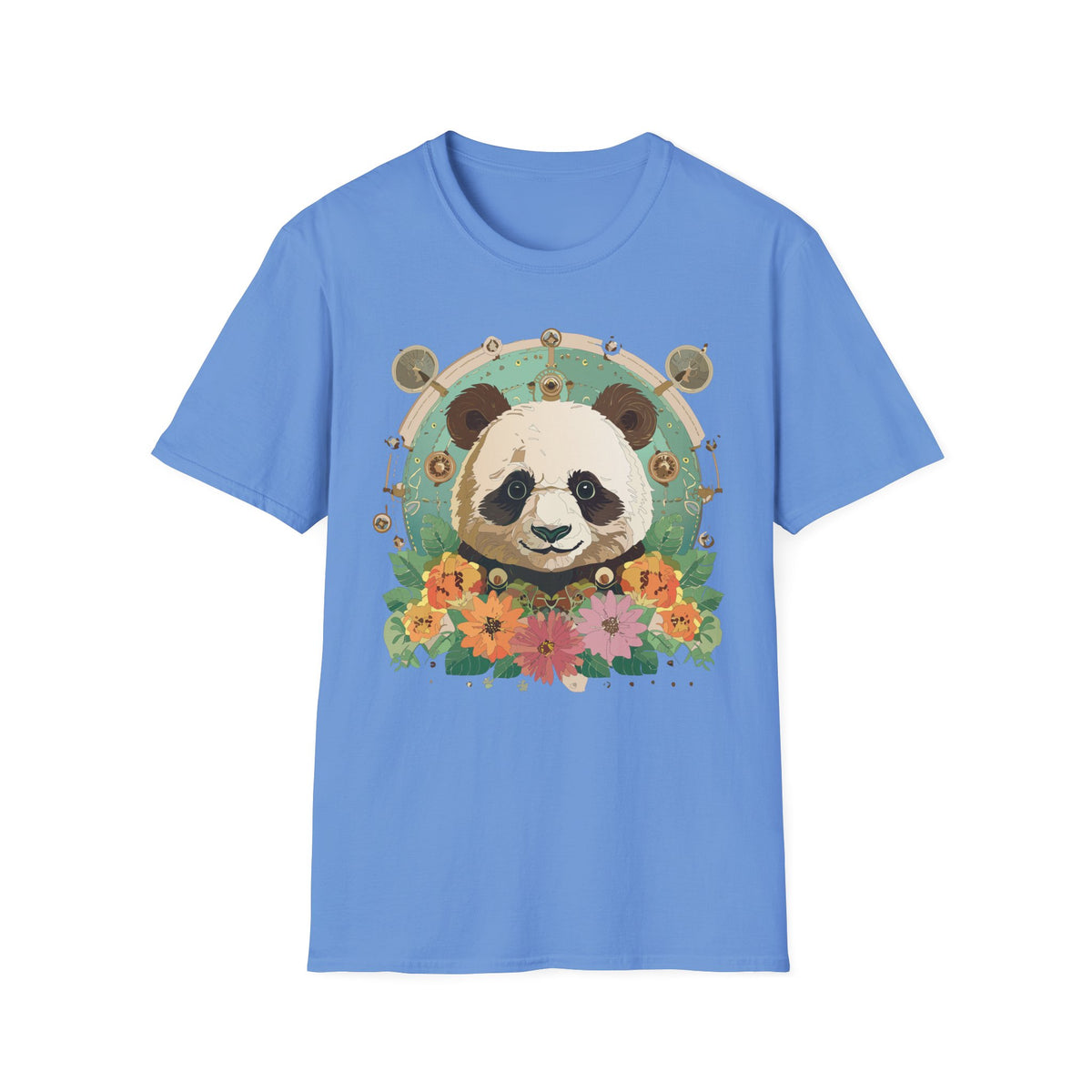 Floral Panda Portrait T-Shirt | Cute Panda Face Tee