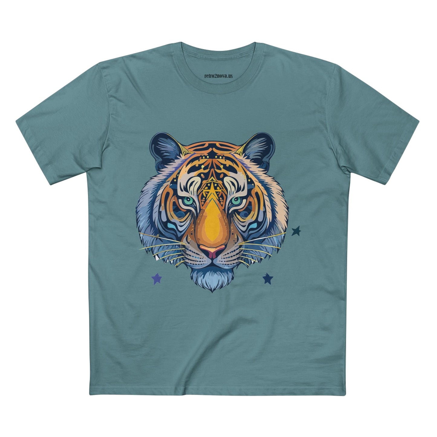 Unisex Tiger Shirt Premium Cotton Staple Tee With Original Art Design From Retro2Nova Art Collection For Everyday Comfort