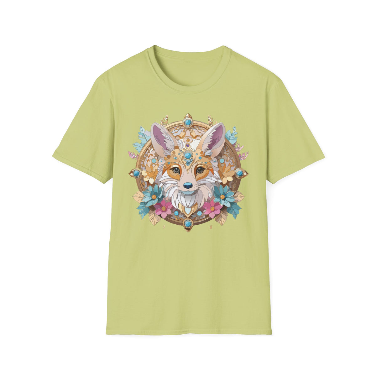 Boho Fox Mandala T-Shirt | Floral Fox Face Tee