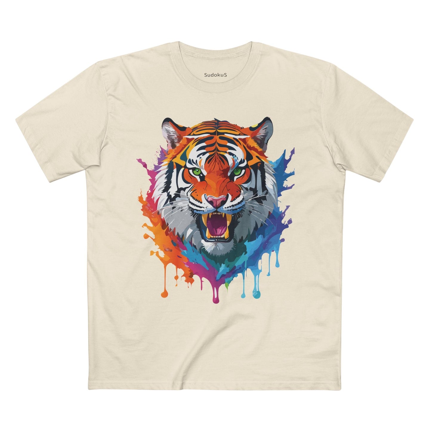 Tiger Graphic Unisex 100 Cotton Staple Tee with Animal Design Artwork 33