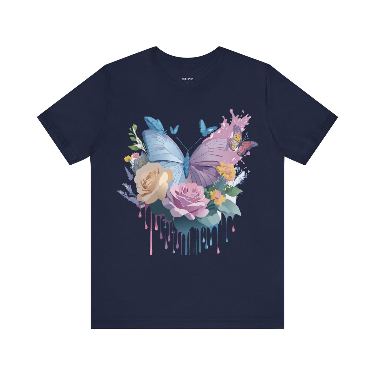 Butterfly Graphic Unisex Cotton Bella+Canvas Tee with Art Design n74