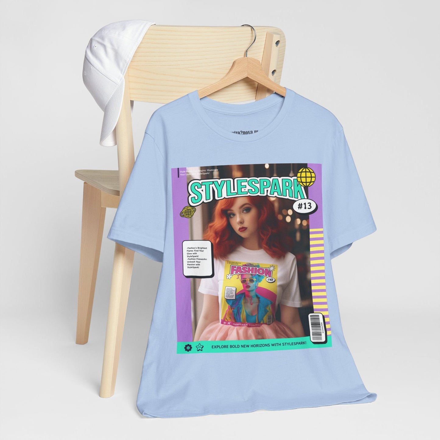 Magazine Cover Shirt Unisex Short Sleeve Tee Bold Vibrant Print Wearable Art